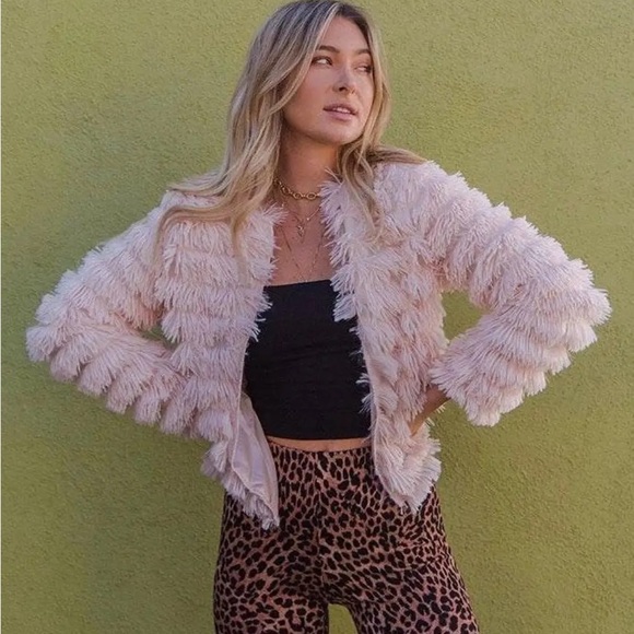 American Threads Waterfall Fringe Shag Jacket, Small - Picture 1 of 4